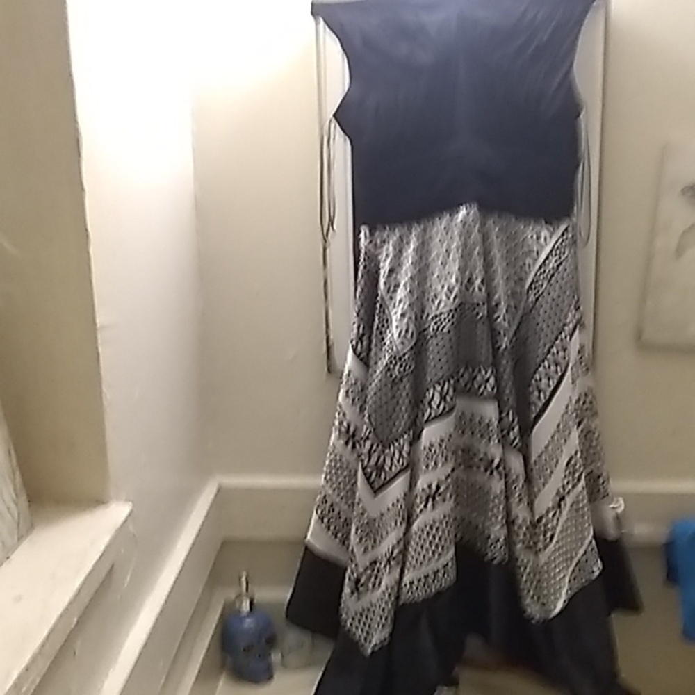 Melrose black and white long dress